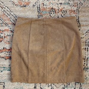 Wild Honey Tan Suede College Fall Skirt